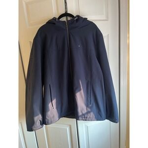 Men's XXL Navy Blue Tommy Hilfiger Fleece Lined Hooded Water Proof Jacket